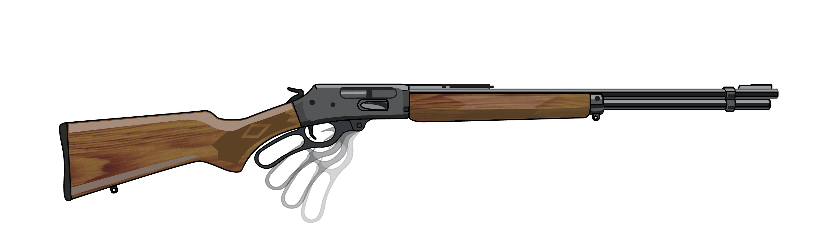 Illustration of a lever action rifle.