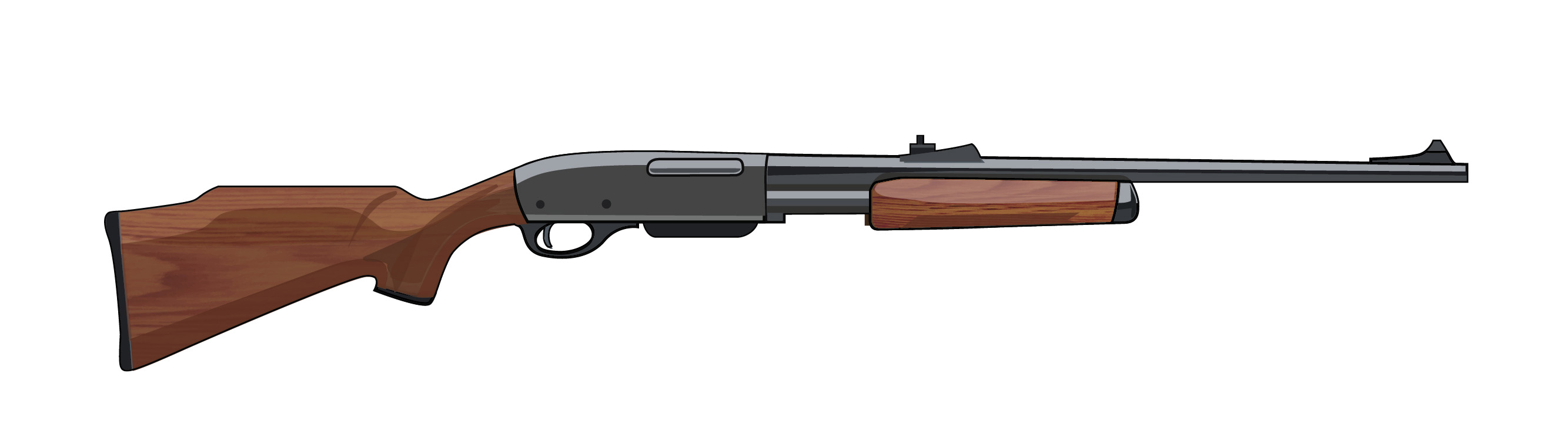 Illustration of a pump action rifle.